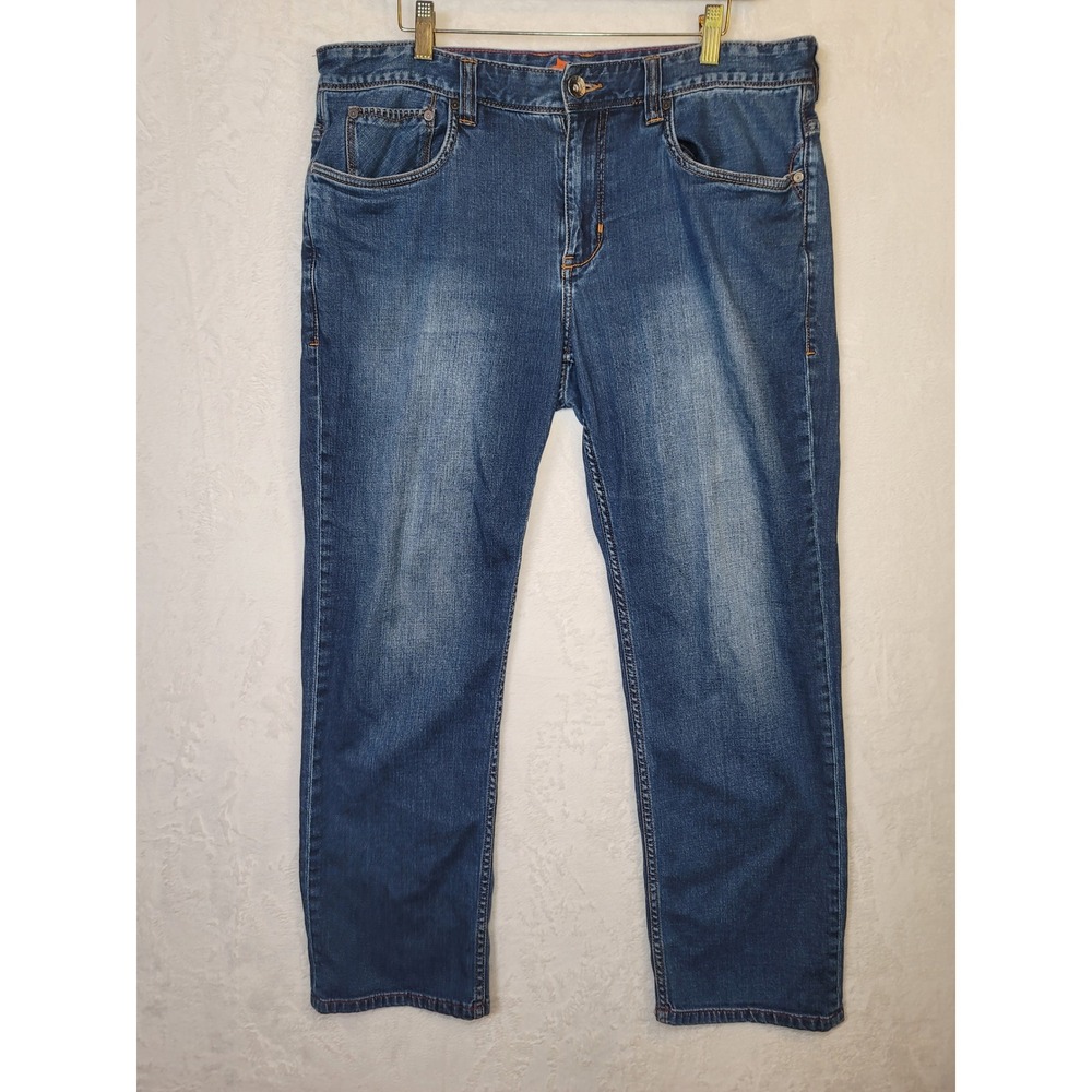 Tommy Bahama Belize Mens Jeans Biker Western Relaxed‎ Fit Blue Denim Size 36